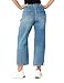Leisureperiod Barrel Jeans Women Stretchy Fabric & Ripped Style Wide Leg Ankle Pants, Suit for Midsize Woman Everyday Casual Wear Fashion Blue M