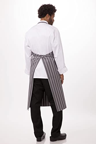 Chef Works Unisex English Chef Apron, Grayw/Whitestripe, One Size #TOP2