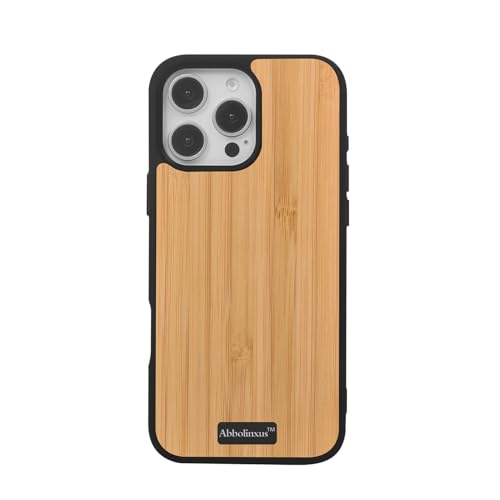 Abbolinxus for iPhone 15 Pro Max Magnetic Bamboo Case. Unique & Classy Shockproof Protective Cover...