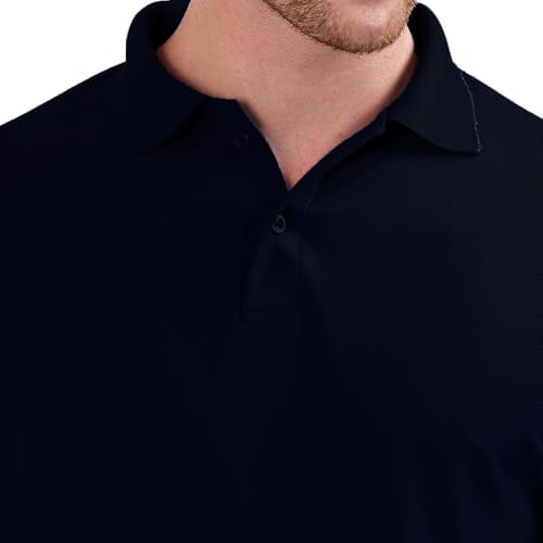 Image of Men's Full Sleeve Collared Soild Color Casual Regular Fit T-Shirt