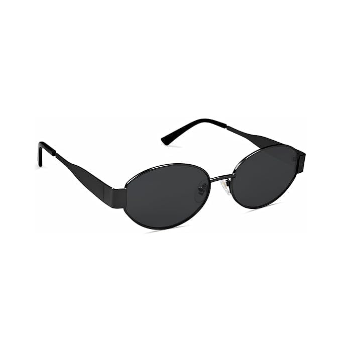ACCENTZ Retro Oval Sunglasses For Women & Men | Trending, Stylish & Durable Metal Frame Vintage 90s Sunglasses With UV 400 Protection Lenses-image-38
