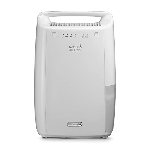 De'Longhi Luftentfeuchter Tasciugo Ariadry DEX210 – mobiler und leiser Raumentfeuchter bis 45 m³, elektrischer Entfeuchter mit Wäsche-Funktion, energieeffizient und umweltfreundlich, grau