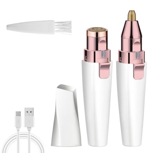 Bivelle Hair Remover for Face and Nose Facial Hair Removal for Women 2 In1 Rechargeable Facial Hair & Eyebrow - LED Light