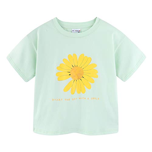 Image of Mud Kingdom Toddler Little Girls T-Shirts Colorful Love Heart Printing Ruffle Sleeve Valentine's Day Tees Casual Summer