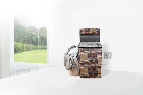 Image of Stylista Top Load Fully Automatic Washing Machine Cover Compatible for IFB 8 kg, 8.5 kg, 9 kg & 9.5 kg, Seamless Pattern Brown