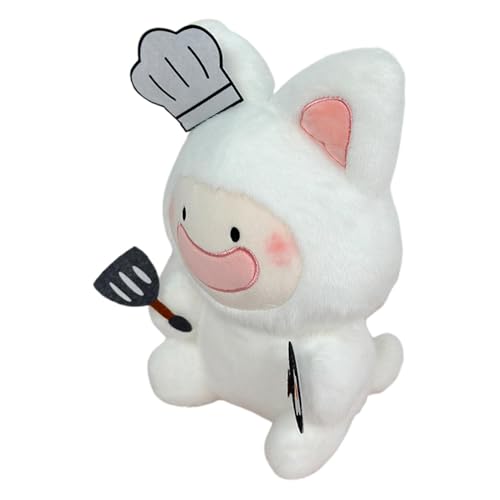 Joberio Peluche Tiny Chef, Peluche Tiny Chef, Adorable muñeca de peluche del chef de la blanca, Lindos animales de peluche de 9.84 pulgadas, suave cojín de peluche, adorable muñeca para