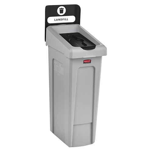 Image of Rubbermaid Commercial Products SLIM JIM Recycling Station 1-Stream Landfill Bin /Can /Kit /Station, 23 GAL, for Kitchens /Classrooms /Offices /Back of House /Higher Education /Commercial Facilities