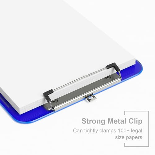 Piasoenc PLASTIC RULER CLIPBOARD-12.5X8.9-BLUE Plastic Clipboards, Translucent Clip Board thumb #2