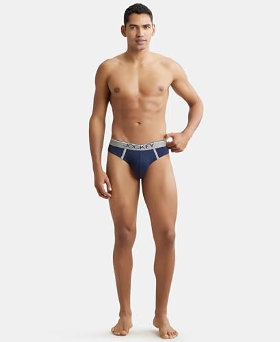 Image of Jockey 8044 Men's Super Combed Cotton Rib Solid Brief with Ultrasoft Waistband (Pack of 2)