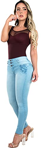 Fiorella Shapewear Butt Lifter Women Jeans High Rise Waist Push Up Levanta Cola Pantalones Colombianos 511LB4
