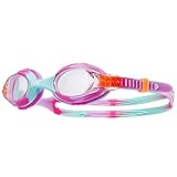 TYR Swimple Tie-Dye Kids' Swim Goggles - Non-Mirrored Swimming Goggles for Competitive Training and Recreation - Anti-Fog, UVA/UVB Protection, Watertight Seal - Clear/Pink/Mint