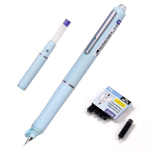 WRITECH Fountain Pen Fine Nib: Black Ink Retractable...