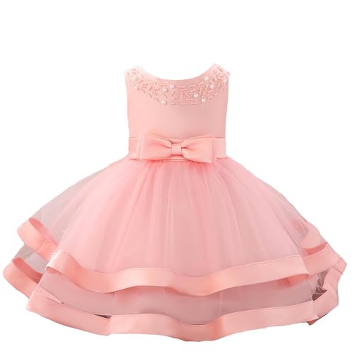 Generisch - Robes de princesse pour filles avec fleurs pour mariage, fête, cortège - 3 à 9 ans, Rose, 6-12 mois