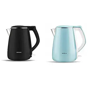 Havells Aqua Plus 1.2 litre Double Wall Kettle / 304 Stainless Steel Inner Body/Cool touch outer body/Wid