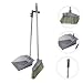 Gogogmee 1 Set Broom Dustpan Set Stand up Broom Standing Dustpan and Broom Dust Pan Long Handled Broom and Dust Pan Broom Dustpan Tool Stand up Dustpan Broom with Dust Pan Grey Plastic