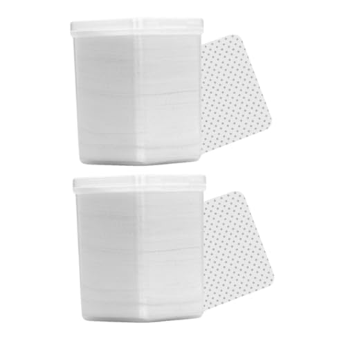 NOLITOY 2 Cajas de 400 Toallitas de Algodón para Limpieza Cosmética Discos Desmaquillantes para Remover Esmalte y Suministros para Injertos Blancas sin Residuos Uso Profesional