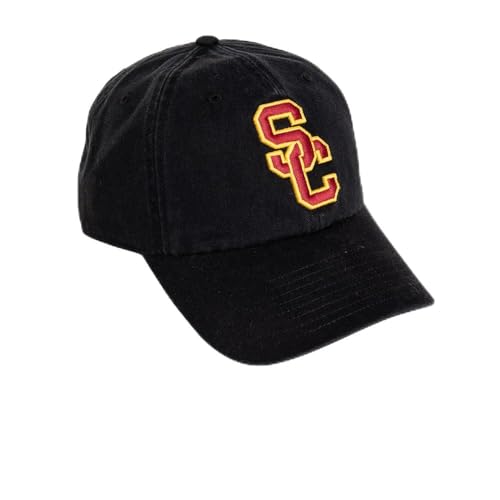 Desert Cactus USC Baseball Hat University of Southern California Trojans Brimmed Embroidered Hats Cap Adjustable Cloth Strap Adult (Style B1) Black
