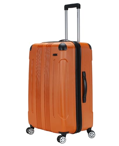 Image of Rockland London Hardside Expandable Spinner Wheel Luggage, Orange, Checked-Large 28-Inch