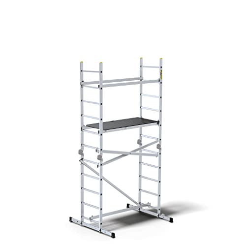 DRABEST IKAR Ponteggio Mobile in Alluminio 1,5x3x1,1 m