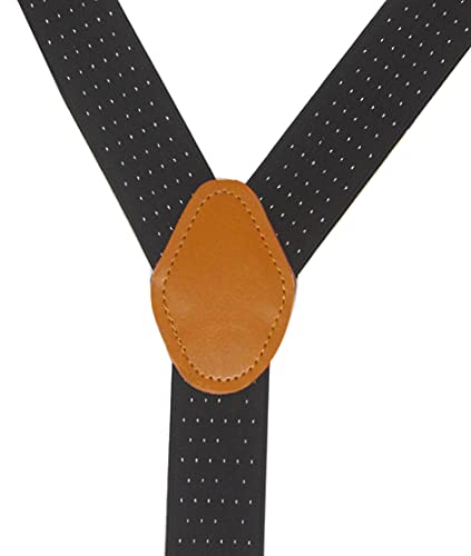 Image of Mens Suspenders with 3 Swivel Hooks Belt Loops 1.4 Inch Wide Heavy Duty Adjustable Braces