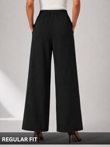 Image of GRECIILOOKS Linen Ankle Length Casual Trousers for Women | Regular Fit Linen Pants with Elastic Closure | Summer Loose Fit Daily Outfit Pants for Women