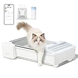 Robotail Self Cleaning Litter Box, 2026 Upgraded Open-Top Automatic Cat Litter Box for Multiple Cats, Weight Sensors Safety Protection/App Control/Odor Control/Easy Clean (White)