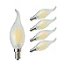 GLW 4W LED Bombilla de Filamento,3000K Lámpara de Candela Blanca Cálida,E14 40W Reemplazo Incandescente,Punta Doblada de Forma Llama,Bombilla de Araña Antigua 400lm,240V(5 paquetes)