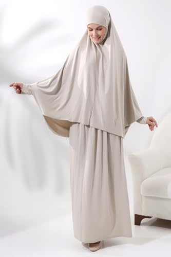 Image of Muslim Dresses for Women, Two-Piece Long Sleeve Islamic Prayer Dress, Hijab