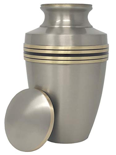 Image of Revere Pewter Adult Cremation Urn - Modern Accents - Silver - Momentful Life