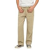 Boys Linen Pants Kids Baggy Summer Beach Yoga Pants Loose Fit Elastic Waist Drawstring Casual Trousers with...