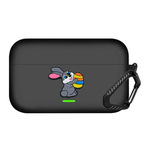 Image of Anvique Silicone Case Cover for Realme Buds T500 Pro, Shockproof Protective Earbuds Cover with Keychain Hook, Anti-Scratch Soft Silicone Skin, Full Body Protection Case (Rabbit)