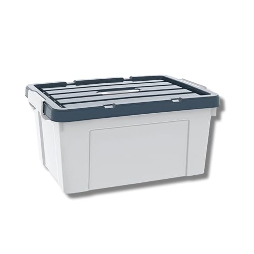 Image of HoopVool Multipurpose Plastic Storage Container Box - Sturdy and Versatile Home Organizer, Available in Multiple Size. (HEAVY GREY, HEAVY GREY MEDIUM- 16.5X11.8X10 INCH, PACK OF - 1)