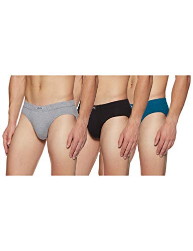 Image of Levi's 011 Comfort Brief for Men | 100% Pure Cotton | Breathable | Durable | Anti-Roll Waistband | Extra Supportive Gusset | Dual Layer 3D Pouch | Tagless & Zero Irritation Comfort | Pack of 3