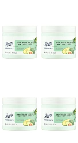 Boots Ingredients Avocado & Macadamia Treatment Mask 13.52 Fl Oz. (Pack of 4)