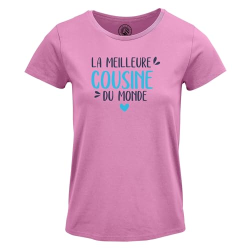 T-shirt femme col rond la meilleure cousine du monde en coton