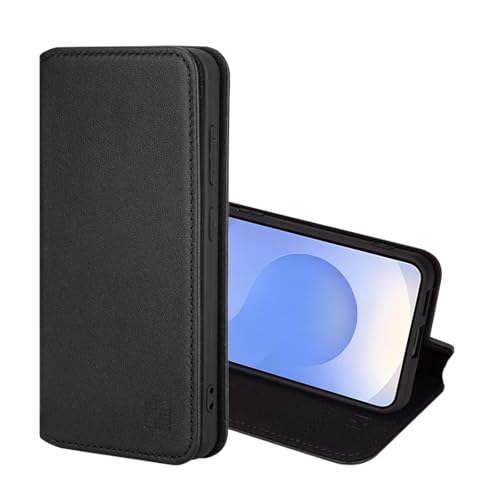 Housse cuir Samsung S25 avec support vidéo, l'étui parfait pour le train et le bureau