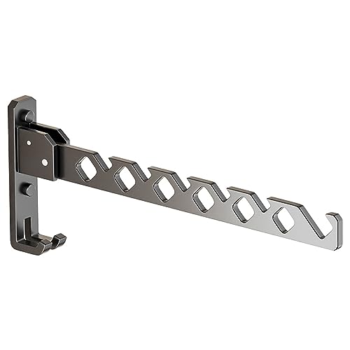 Baitang Appendiabiti pieghevole, gancio appendiabiti, gancio in lega di alluminio, gancio, gancio da parete, gancio da parete, utilizzato per appendere vestiti in balconi, bagni, corridoi(nero)