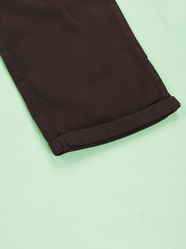 Image of KiddoPanti Boys 100% Cotton Twill Chinos Pant | Comfortable Regular Fit | 2 Side Pocket, 2 Back Pocket | Ankle Length | Back Elasticated Waistband with Button Zip Open Fly