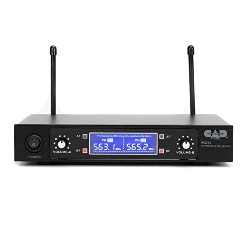 Image of CAD Audio WX200 UHF Dual Handheld Microphone System | Fixed-Frequency Uhf, 164' Range, All-Metal Receiver, Xlr Plus 1 /4 Outputs, 2 Handheld Mics, Up to 10 Hr