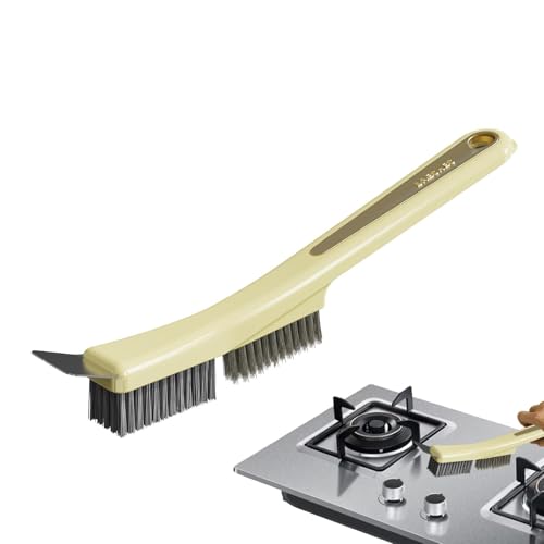 Split Scrubbing Brush Narrow Cleaning Brush for Hard to Reach Areas, Detail Exfoliating Brush | Long Gang Exfoliating Brush for Skirting Boards, Tiles, Grout, Kitchen, Bathroom, Car Interior