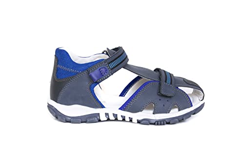 PROTETIKA MARANO blue Older Boys Sandals - Genuine leather with arch support innersole and closed heel - Boy Sandals for Big Kid Walking, Hiking, Sports, Outdoor Perfect For Gift