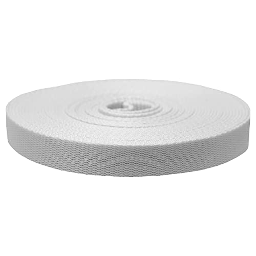 Strapworks Colored Flat Nylon Webbing - Strap For Arts And Crafts, Dog Leashes, Outdoor Activities - 1 Inch X 10 Yards, White #TOP20