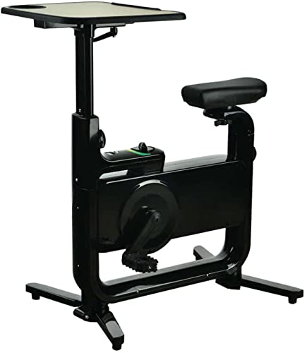 Senshi Japan Bicicleta estática magnética con escritorio para el hogar | Bicicleta de ciclismo cardiovascular interior ajustable resistencia magnética, entrenamiento y trabajo todo en uno, equipada
