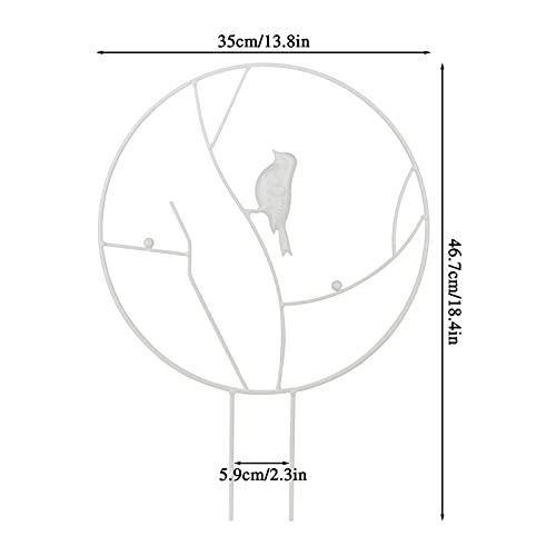 Tuinplant Ondersteuning Plant Ondersteuning Stake Tuin Klimmen Frame Metalen Ring Cage Wijnstok Tool Diameter 30 cm Hoog 40,5 cm Groen Hortensia Bloempot Houder Plantenondersteuning Stakes (Kleur: Wit 35 cm) - Afbeelding 3