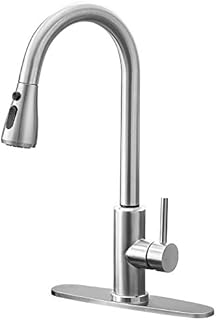 Qomolangma Kitchen Faucet with Pull Down Sprayer, Single Level Stainless Steel Kitchen Sink Faucets, Single Handle High Arc Brushed Nickel Pull Out Kitchen Faucet