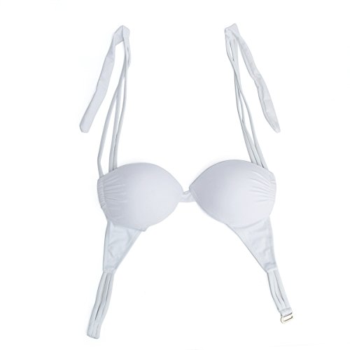 Uplure Women Sexy 2 Pieces Padded Bathing Swimsuit Swimwear Bikini Set Beachwear (L, White)