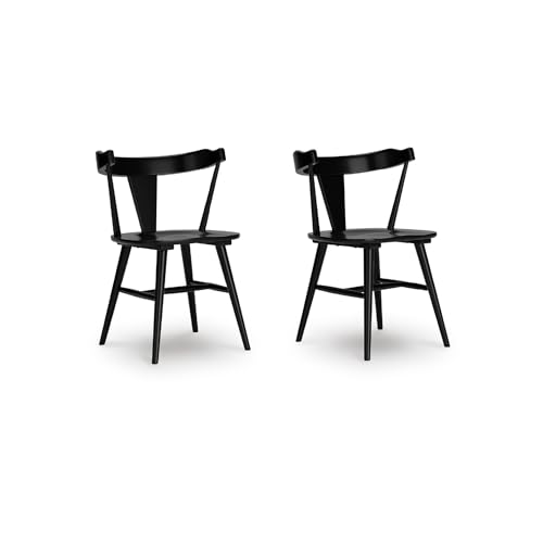 Signature Design by Ashley Gretlynn Casual Solid Wood Armless Dining Chair, Set of 2, Black