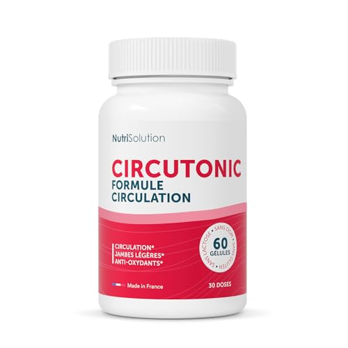 CircuTonic : Complément Naturel pour la Santé Veineuse - Circulation Sanguine & Jambes Légères - Marron d'Inde, Vigne Rouge, Pépins de Raisin - 60 Gélules - Fabriqué en France (1)