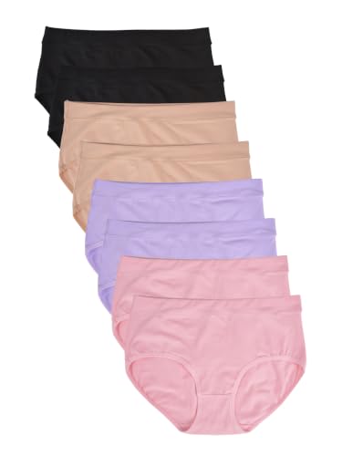 Image of Buankoxy Women's Mid-Rise Stretch Cotton Panties, Assorted Colors