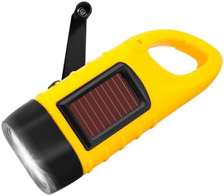 Linterna eléctrica LED, linterna dinamo, portátil con batería sol...